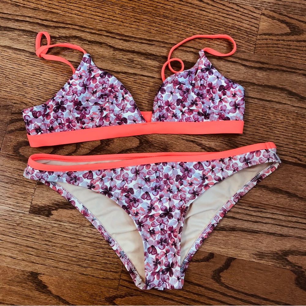 Liberty x JCrew 3pc rash guard bikini swim set small - Picture 5 of 7